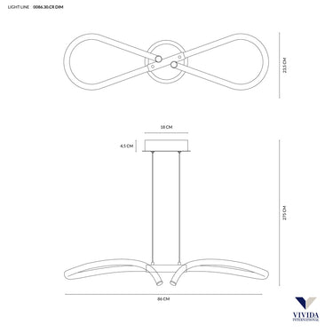 Light line sospensione 30w 3000k dimmerabile Vivida international Lampade a sospensione